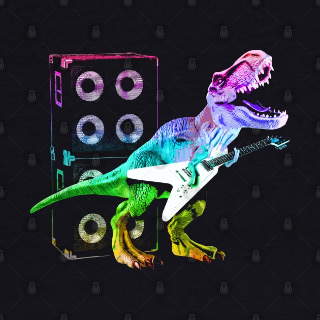 T-Rex Dinosaur and Guitar by robotface